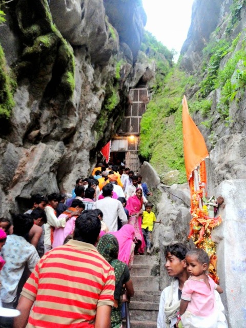Devotees at Parshuram Mahdev Cave Temple, Pali 